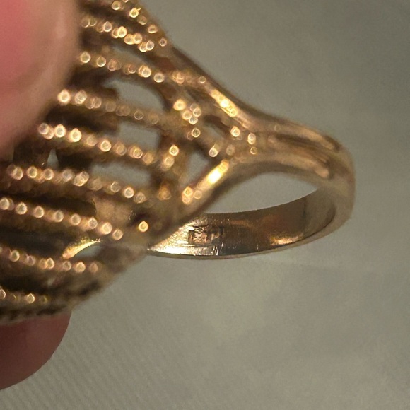 14K solid Gold Jade Ring cocktail ring - Picture 7 of 7